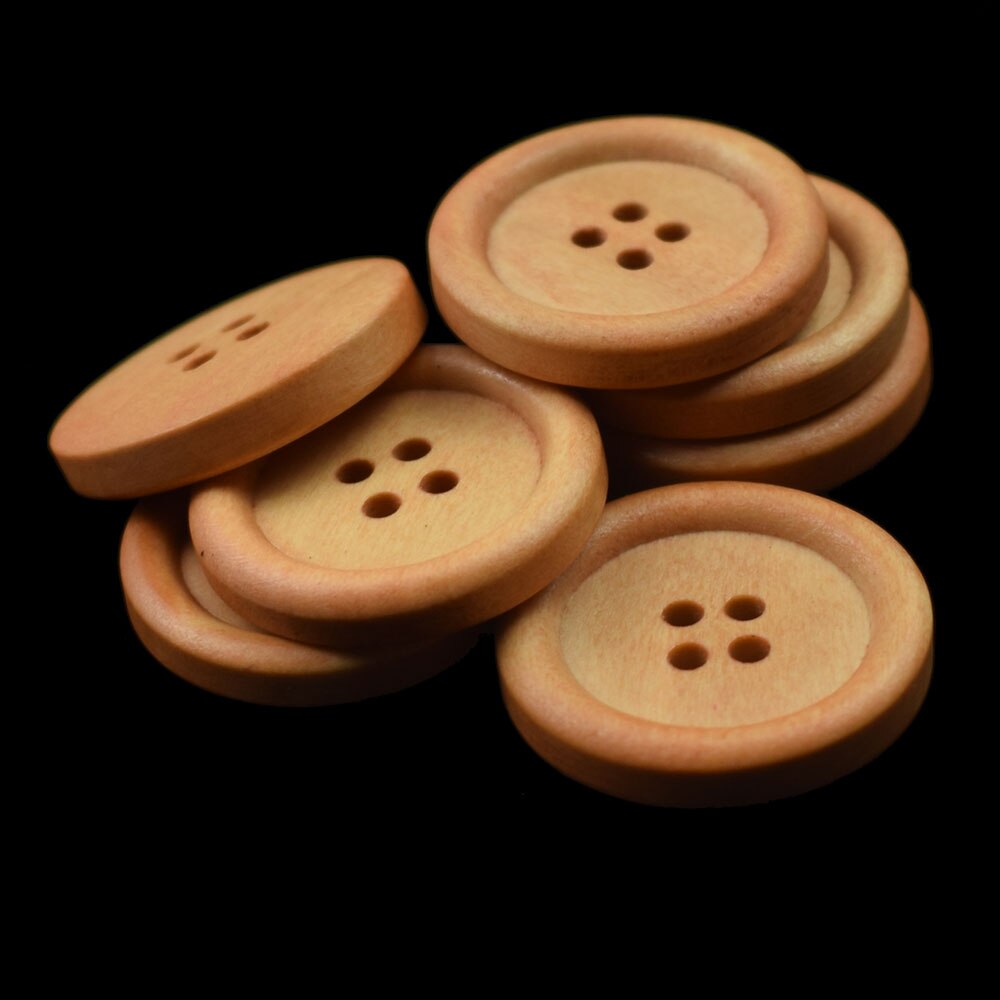 30Pcs 25Mm 4 Gaten Ronde Hout Hand Naaien Knoppen Voor Kinderkleding Scrapbooking Decoratieve Houten Botones Handwerk Accessoires: Default Title