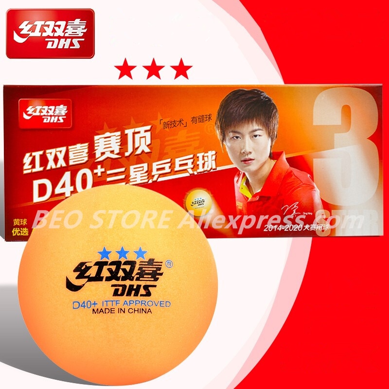 DHS 3 Star D40+ Table Tennis Ball 3-STAR Material ABS Seamed Poly Plastic Original DHS Ball 3 Star Ping Pong Balls