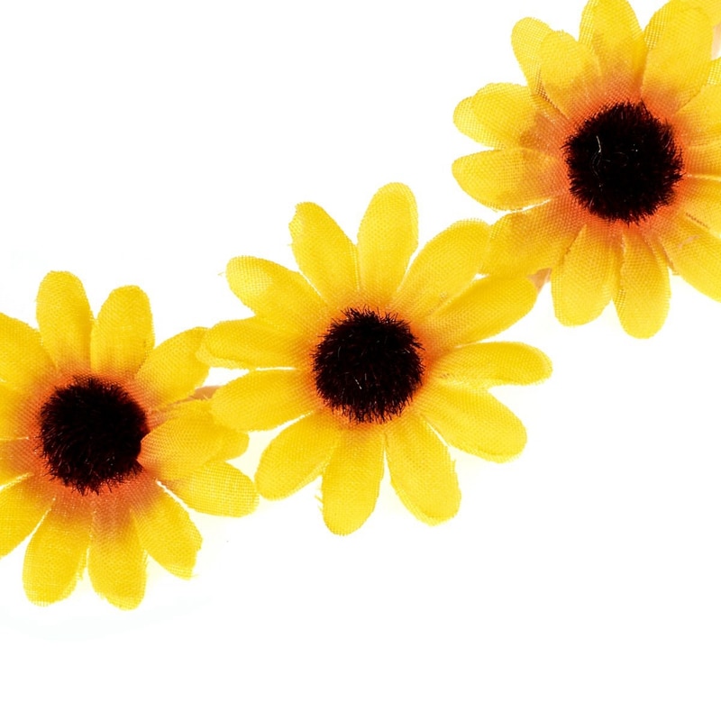 Floral Autumn Sunflower Crown Hair Accessories Bridal Tiara Hair with Sunflower Hair Accessories