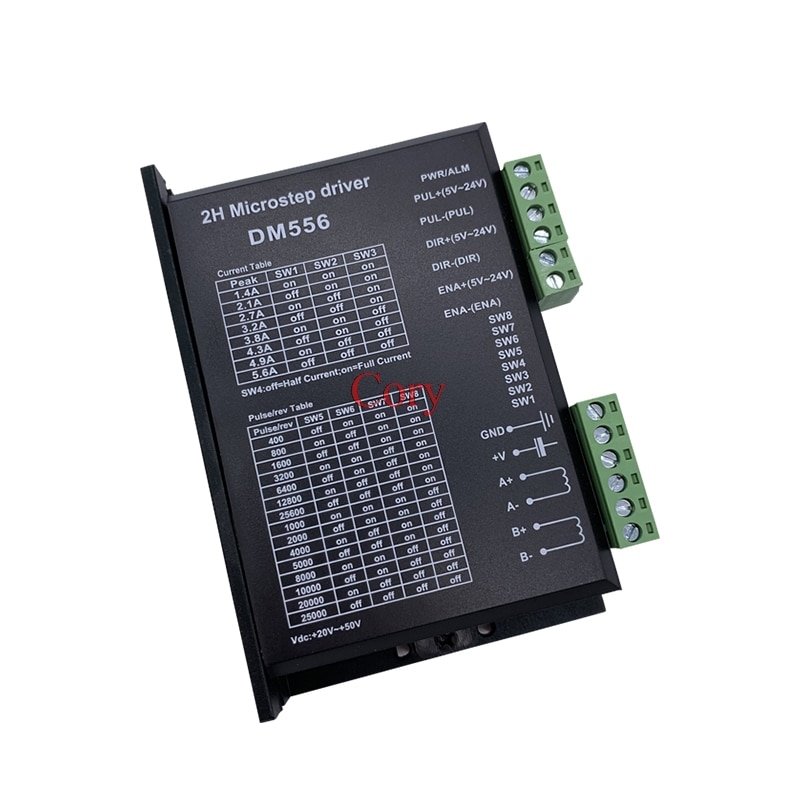 1PC DM556 Digital Microstep motor driver 2 phase 5.6A for 57 86 NEMA23 NEMA34 Stepper Motor Controller 10-55Hz/0.15mm
