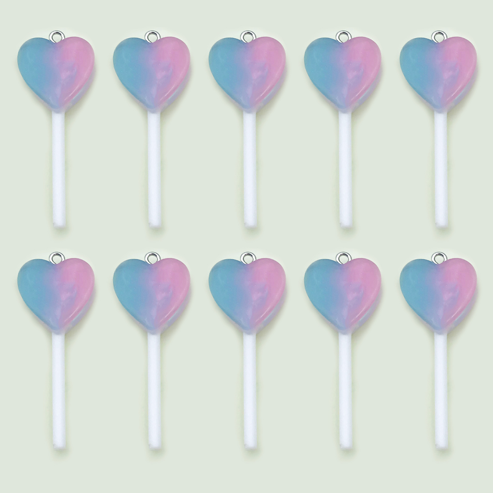 6/10 Uds. De abalorios de piruleta de comida de imitación de resina colorida para hacer joyería hecha a mano, accesorios, collar, pulsera, pendientes