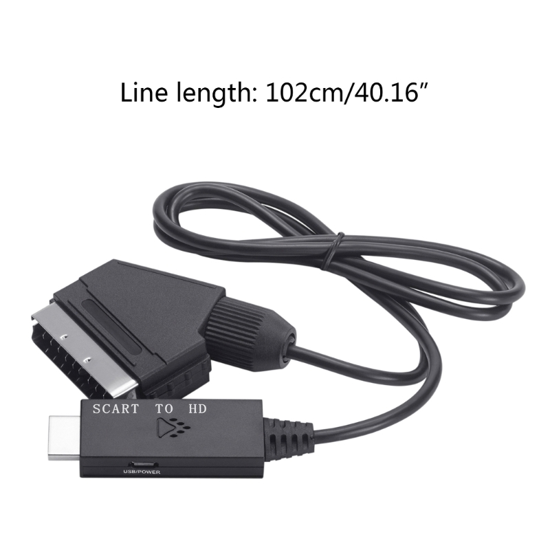 Høj hdmi-kompatibel til scart-konverterkabel  dc5v. strømforsyning, intet behov for drev, let og praktisk at bære