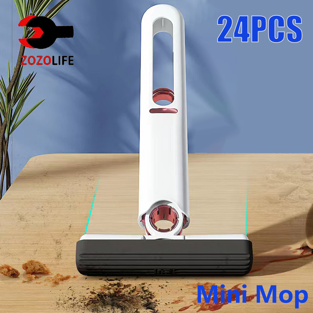8/24 Uds Mini fregona exprimible Mini fregona escritorio cocina herramientas de limpieza de coche fregonas con fregonas plegables de limpieza del hogar fregonas para lavar el suelo