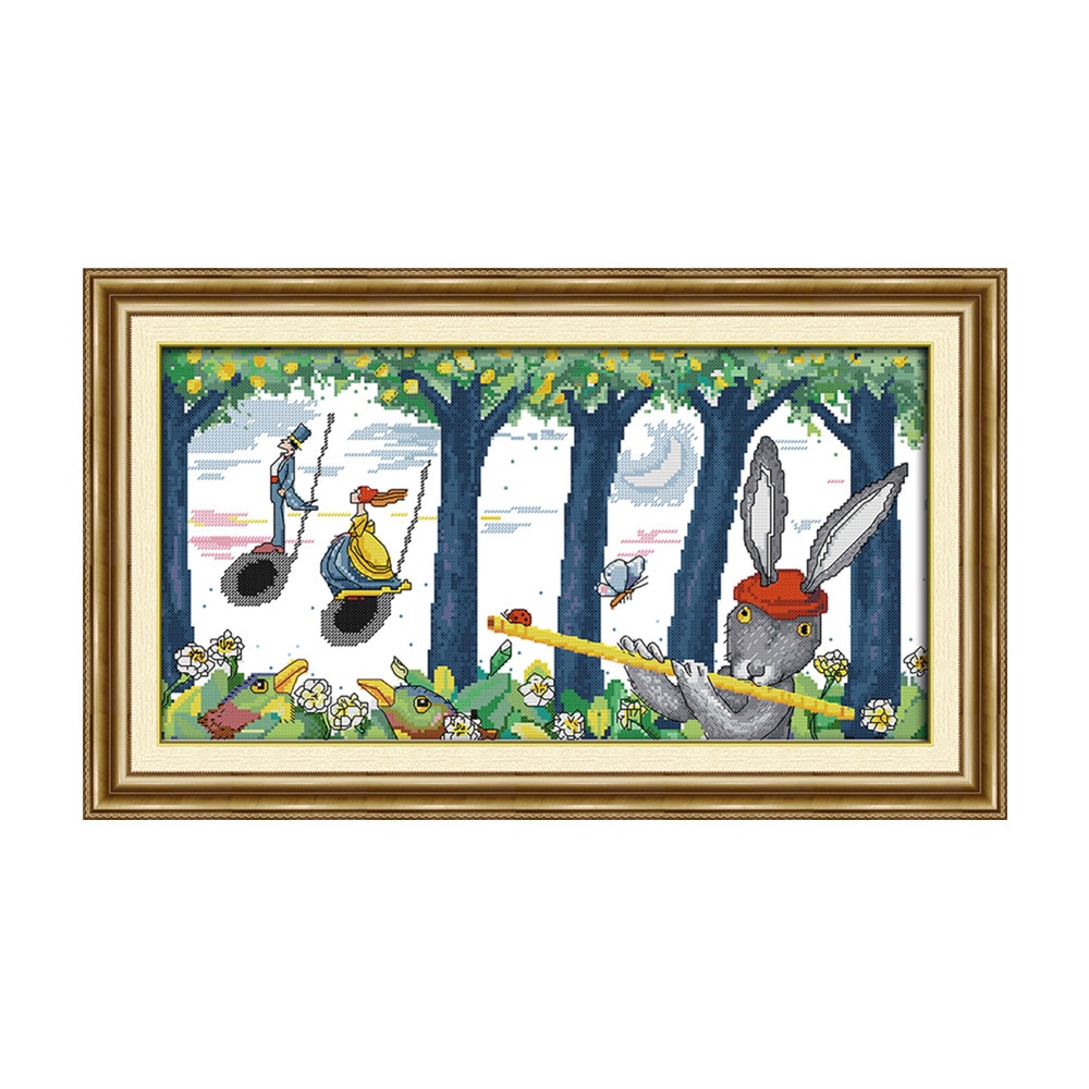 Play a musical instrument cross stitch kit 11ct count print canvas hand sew cross-stitching embroidery DIY handmade needlework