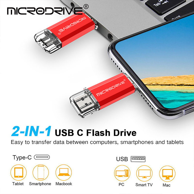Pendrive'y 128gb 16gb 2 in 1 4gb 8gb 256gb 64gb 32gb