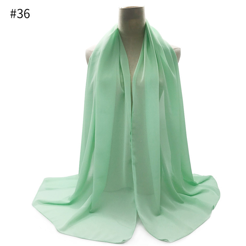 Femmes longue enveloppe en mousseline de soie jaune soirée fête étole mariage mariée demoiselle d'honneur enveloppement 16 couleurs cap vert menthe jaune: 36 Mint-green