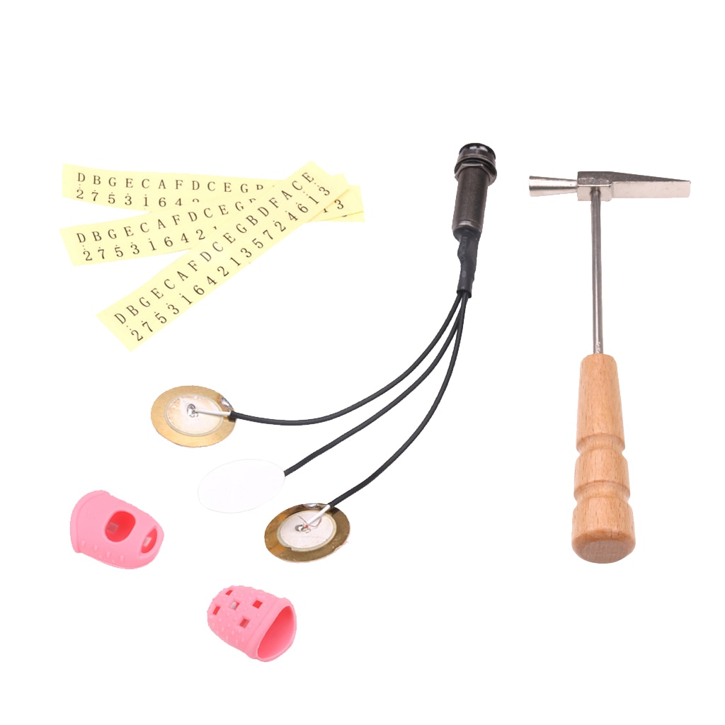 Kalimba Tools Set Thumb Piano Tuning Hammer with Piezo Pickup Thumb Pick