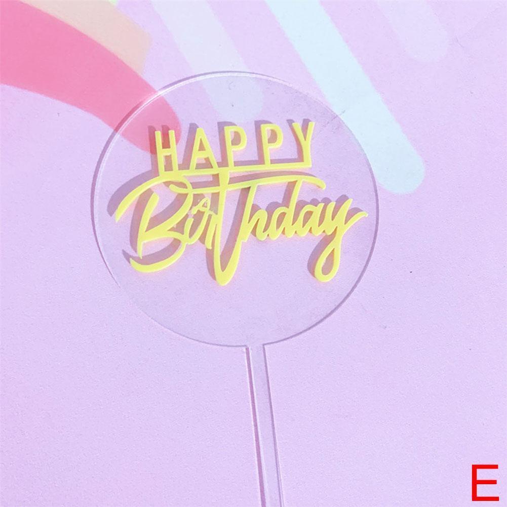 Double Layer Acrylic Cupcake Topper Happy Birthday Topper Shower For Birthday Party Baking Cake Cake Baby Supplies Decorati F1E5: E