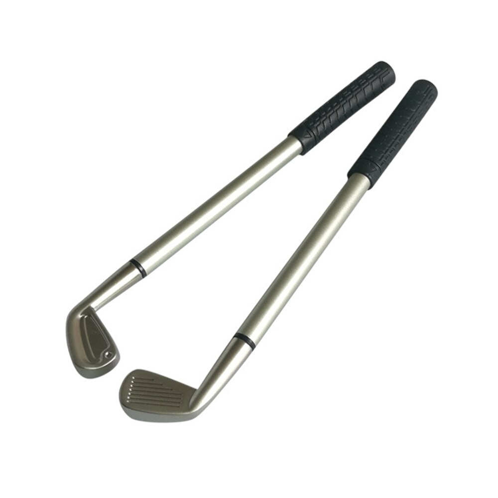 6 Pcs Desktop Mini Club Pen Metal Club Kit Decorative Pen Table Game Props Desk Stationery Ballpoint with Core (Black, Blue Core