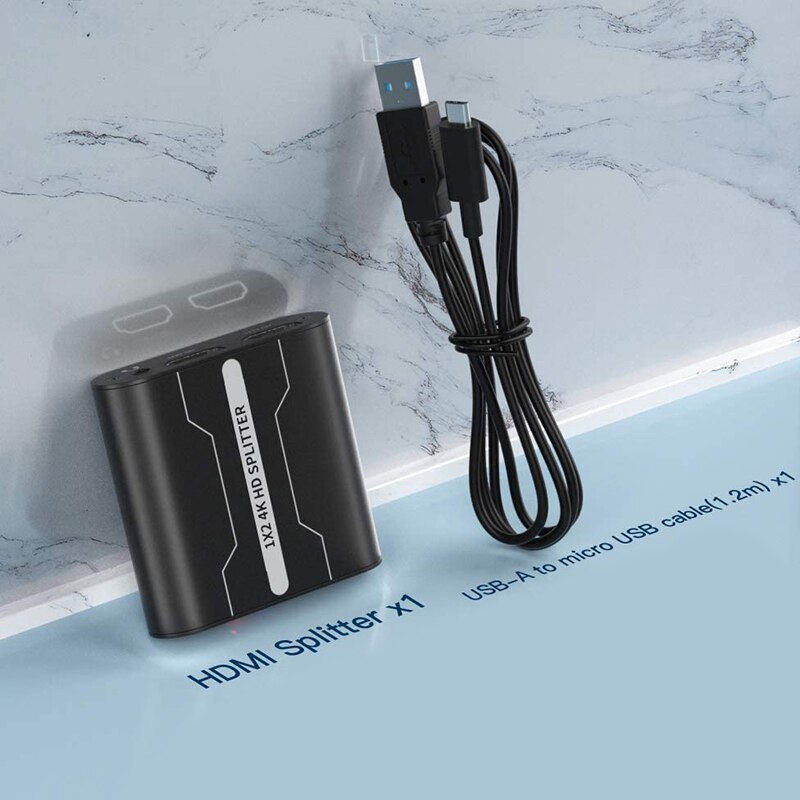 Audio Splitter 1 in 2 Out, Additional Audio Output Channel, Supports 4K x 2K @30Hz 1080P for Nintendo Switch PS4 TV