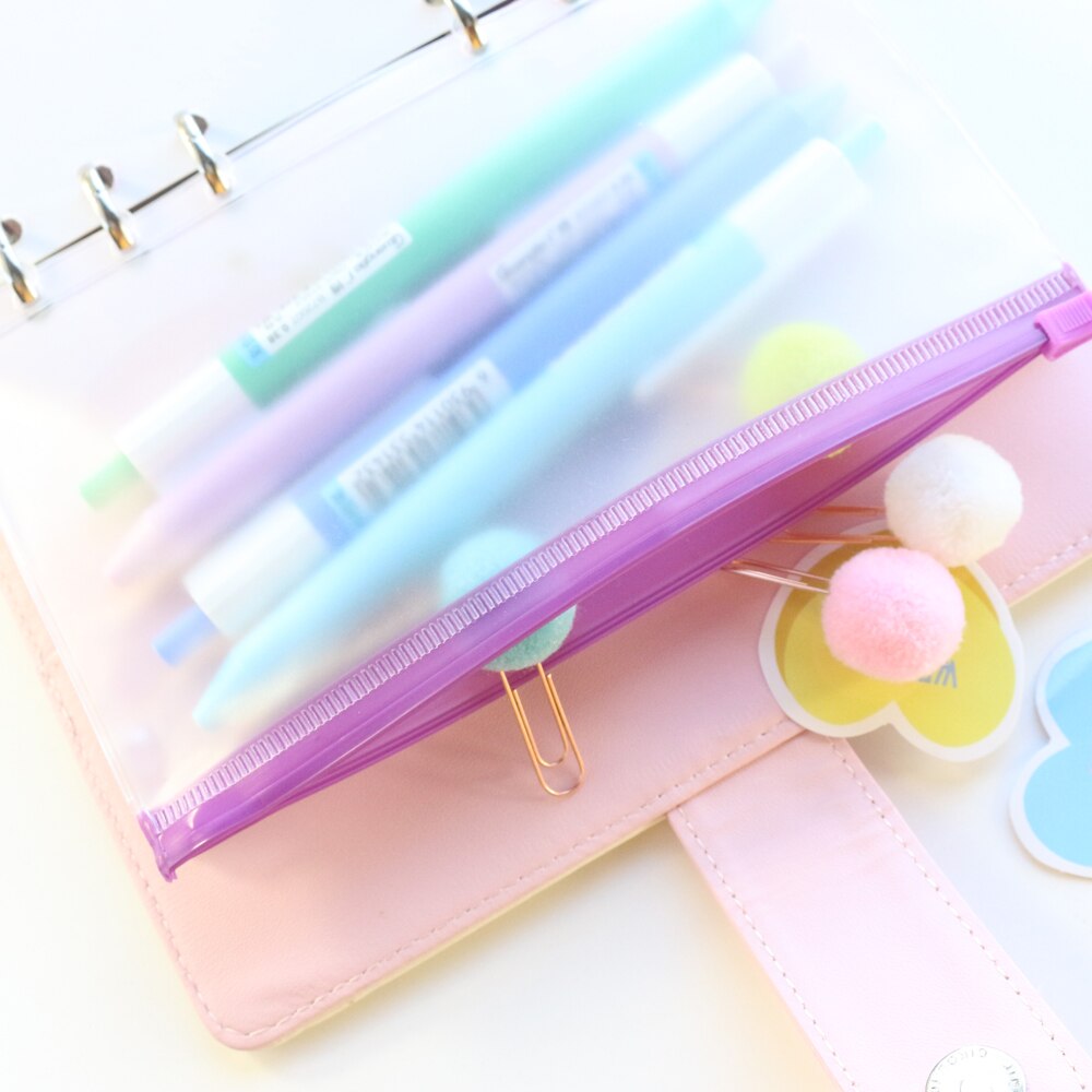 Domikee Creatieve School Reiziger Journal 6 Gaten Rits Innerlijke Zakjes Voor Loos-Leaf Binder Notebooks Organizer Bag Briefpapier A6