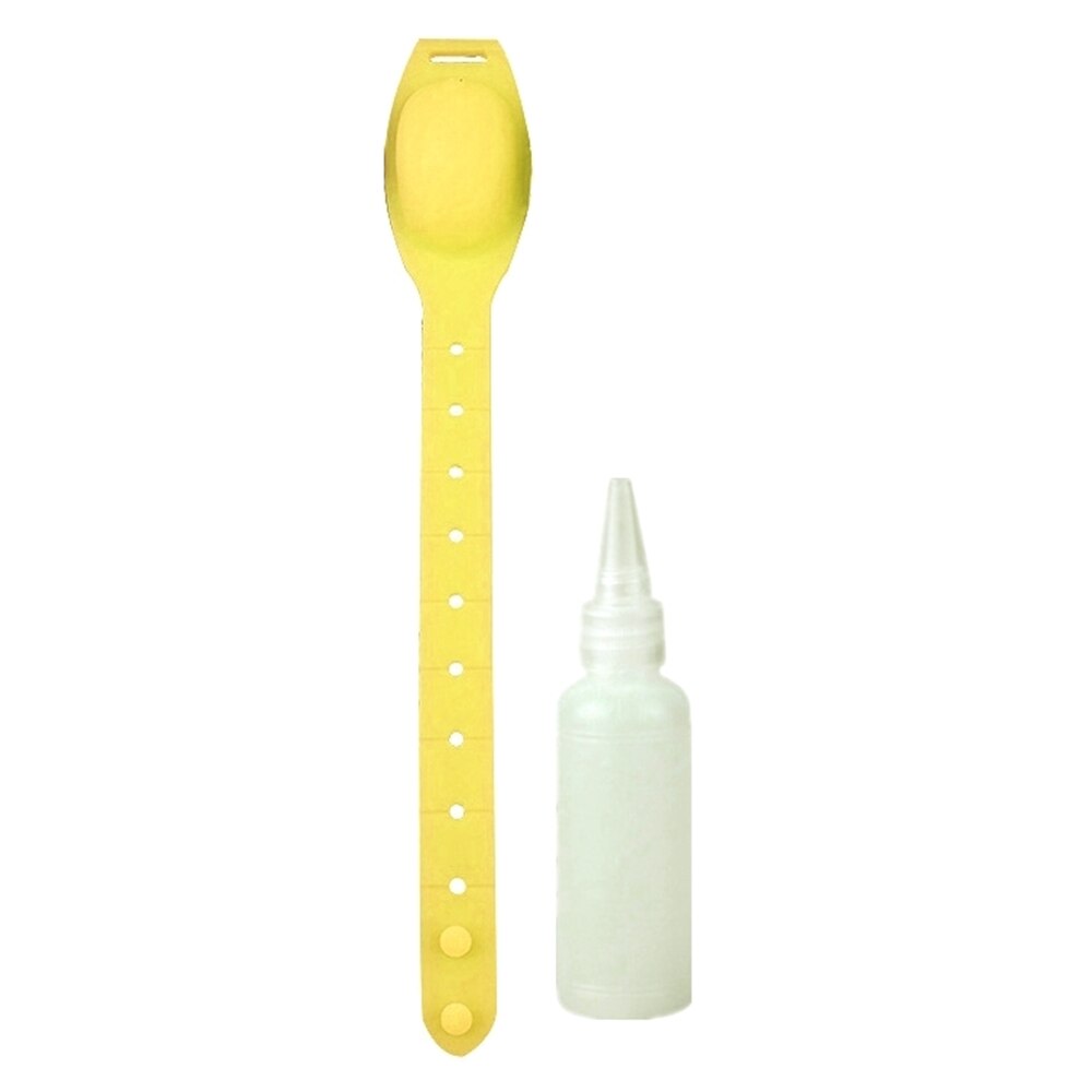 Reusable Wristbands Hand Sanitizer Dispensing Portable Bracelet Wristband Hand Dispenser 10ML Wrist Support: Yellow