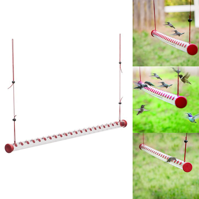Best Bird Feeder Bird Feeder With Bright Red Transparent Poly-Carbonate Tube