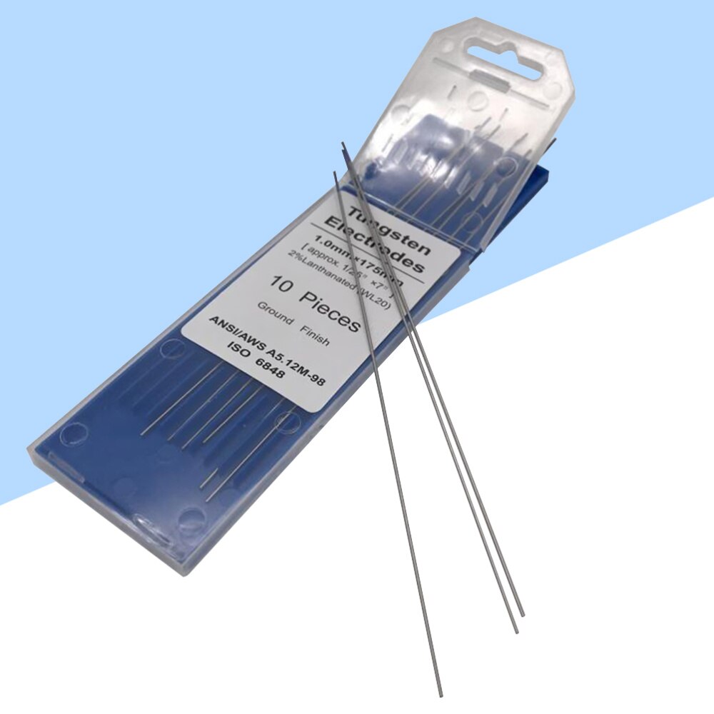 10pcs/1 Bag TIG Welding Tungsten Electrodes 2% Lanthanated WL20 Tungsten Electrode Welding Rods (1.0MM x150MM): Silver 8