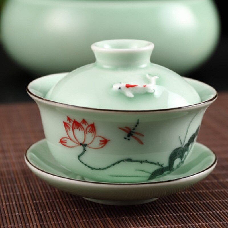 Chinese traditions gai wan tea set Bone China Tea Sets Dehua gaiwan tea porcelain pot set for travel Beautiful and easy kettle