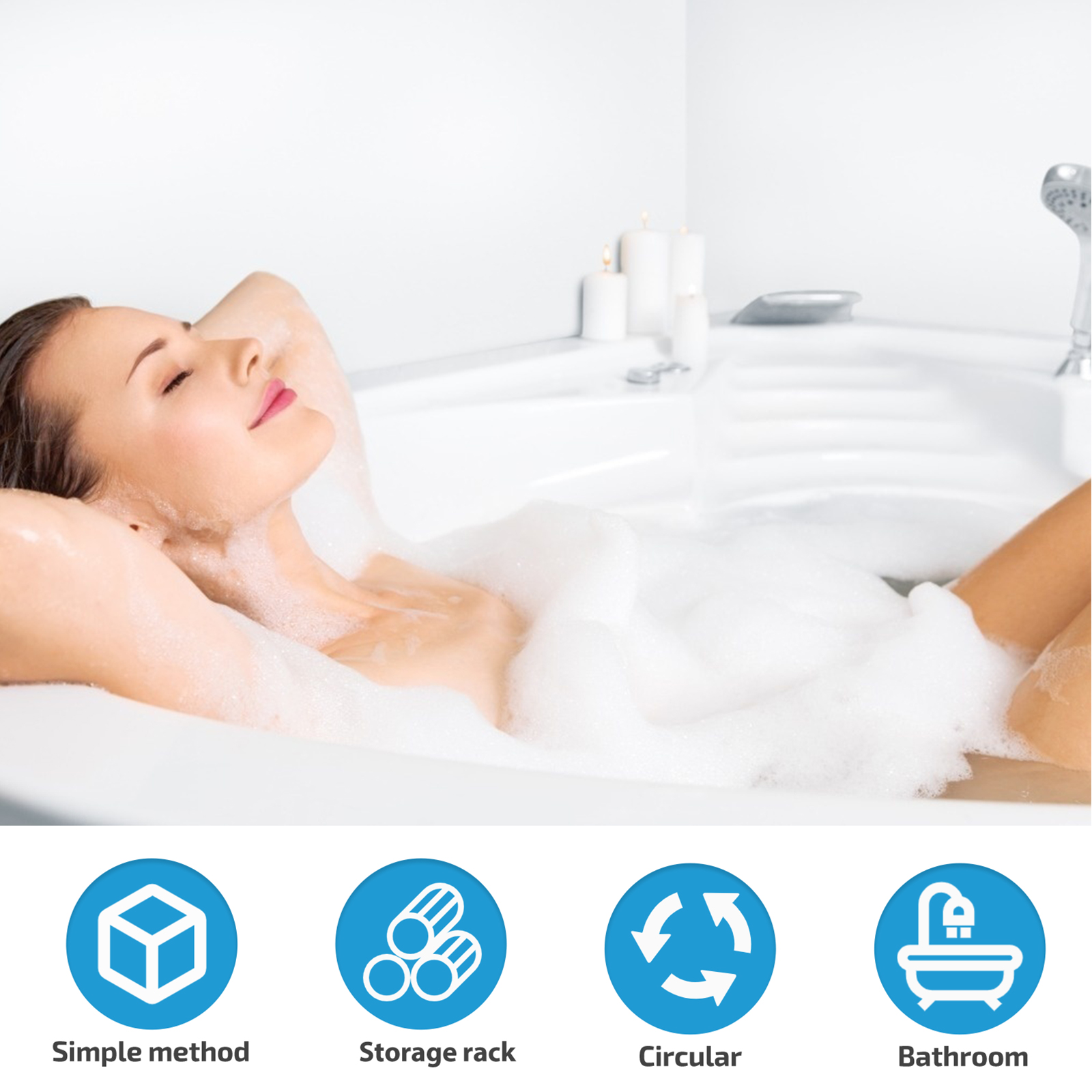 Kitchen Bathroom Toilet for Shower Organizer Storage Rack Drain Bathtub Serving Tray 1 pc