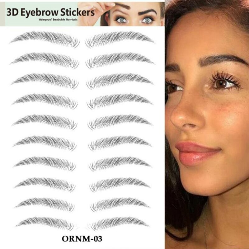 2 stücke 3D Haar-wie Augenbrauen Make-Up Wasserdicht Dauerhafte Augenbraue Aufkleber Wasser-basierend Stirn Aufkleber Falsche Augenbrauen Kosmetik neue Q20