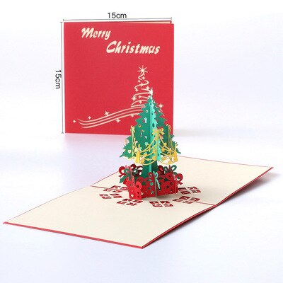 1pc 3d Christmas Greeting Card Christmas Card Wishing Card Message Card Blessing For Year: 2