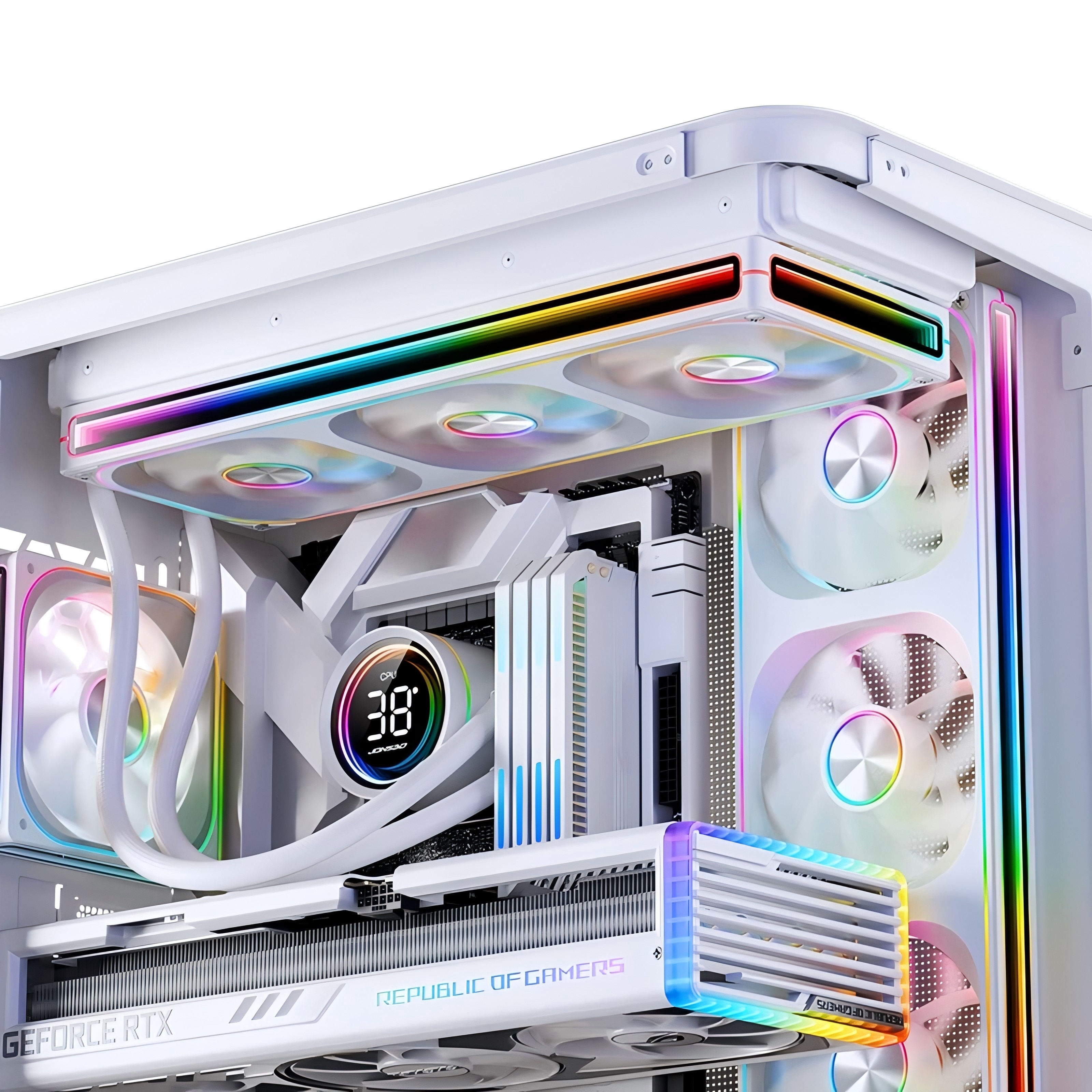 JONSBO ZA-120/240/360 ARGB 12/24/36CM chassis fan Motherboard lighting synchronization/Aluminum Nameplate/PWM Case fans