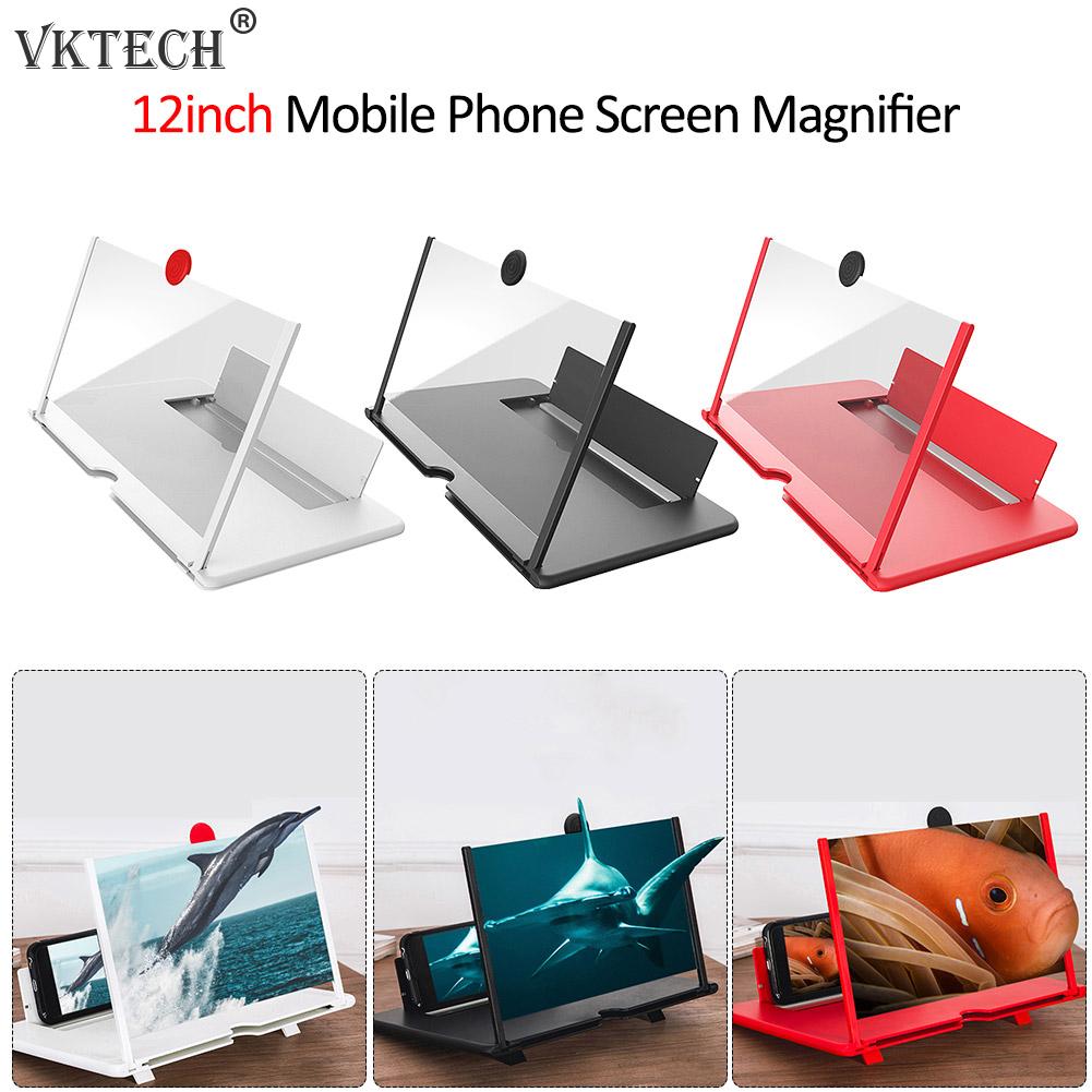 12 inch 3D Mobile Phone Screen Magnifier HD Video Amplifier with Foldable Holder Magnifying Glass Smart Phone Stand Bracket