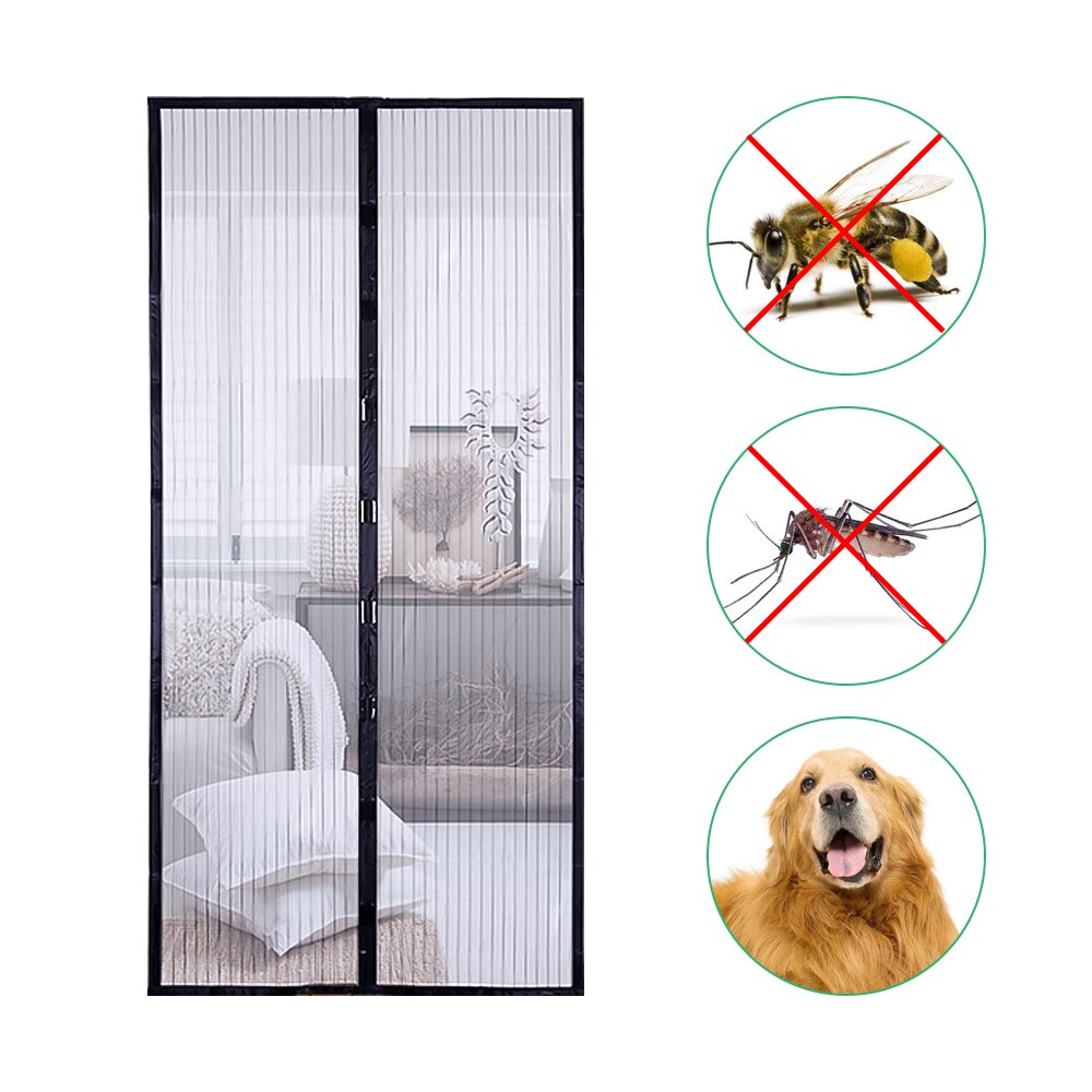 Summer Anti Mosquito Insect Fly Bug Curtains Magnetic Net Mesh Automatic Closing Door Screen Curtain for Kitchen Balcony Bedroom: Type 2 / 90x210cm