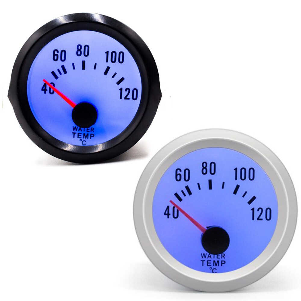 Auto Water Temp Gauge 2 ''52Mm 40-120 Graden C Water Temp Gauge Blauwe Led Met Sensor zwart Of Wit Shell