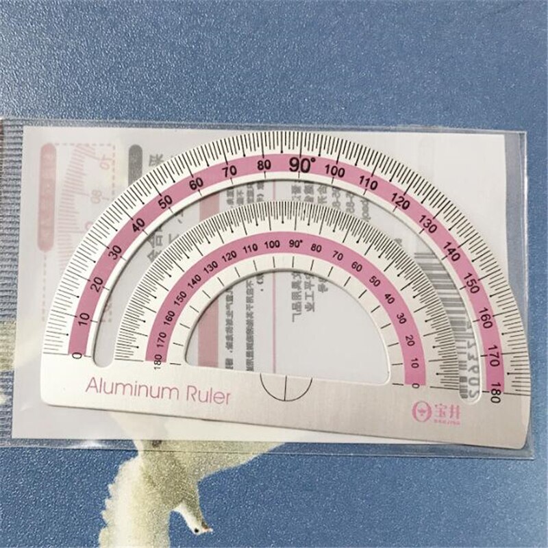 4pcs/set UV Aluminum Alloy Ruler Drawing Measurement Geometry Triangle Ruler Straightedge Protractor A Variety Of Rulers