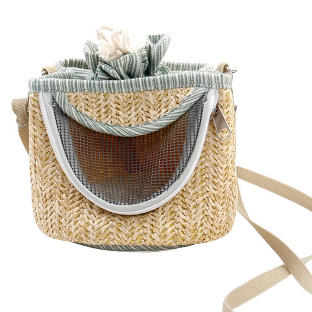 Bolsa de transporte para hámster, bolsa de transporte para exteriores, accesorios para hámster, Color natural, bolsos de hombro para mascotas, transpirables: Green