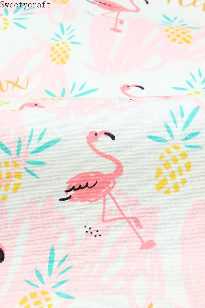 110 x 45cm paksua puuvillaa pellavakankaita by yard flamingoprintti ompelupussi pöytäliina verhojuhla kodin sisustus