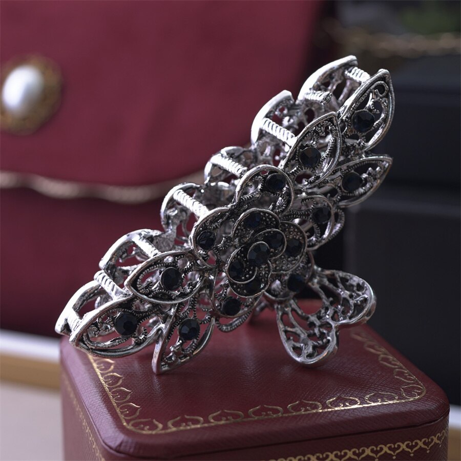 2022 wysokiej jakości kobiety eleganckie złoto srebro z dziurką geometryczne metalowe do włosów pazur Vintage spinki do włosów z pałąkiem na głowę spinka do włosów akcesoria