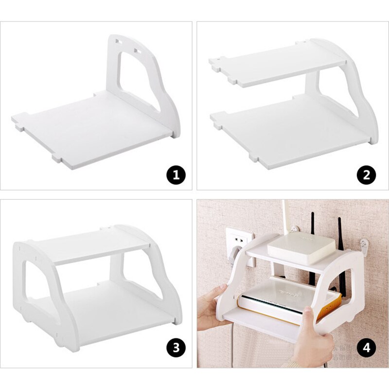 Vegghylle gratis punching soverom stue tv set-top-boks hylle bilruter oppbevaringsstativ moderne enkel wifi-boks sortere ut hylle