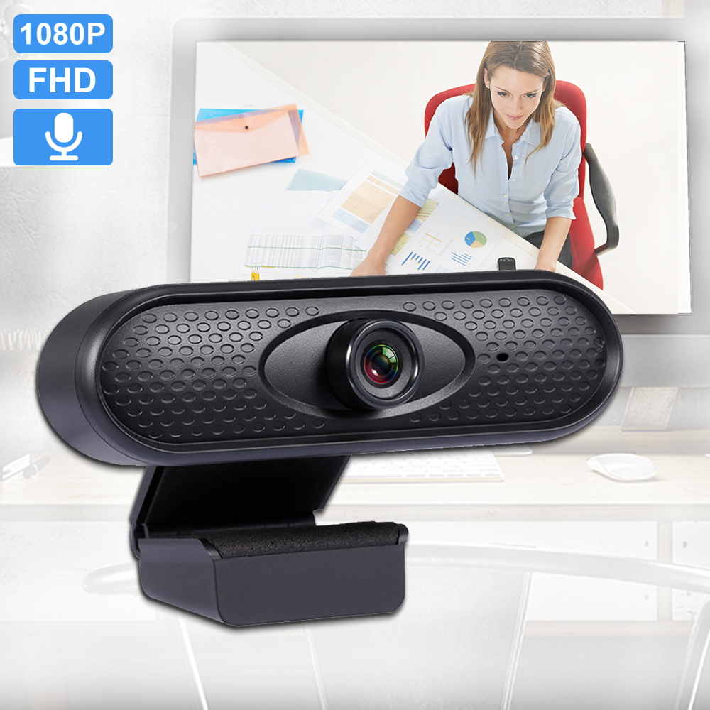 Webcam de entrega rápida 1080 p hd completo built-in microfone usb drive-livre câmera de foco automático para vídeo ao vivo reunião webcam