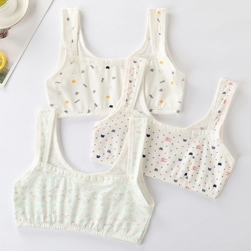 [B232] Backless Beha Meisjes Katoen Mooie Leuke Student Ondergoed Zomer Vest-Stijl Zoete Bloemen Kleine Sling 8-16 Jaar