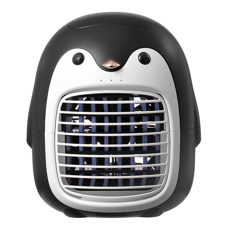 Ventilador de pulverización de refrigeración por agua, minihumidificación por USB, SX-HF03, pingüino: Black