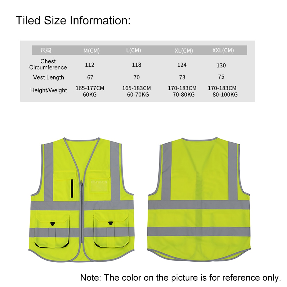High Visibility Reflective Safety Vest Reflective Vest Multi Pockets Workwear Security Working Clothes Day Night Cycling Warning