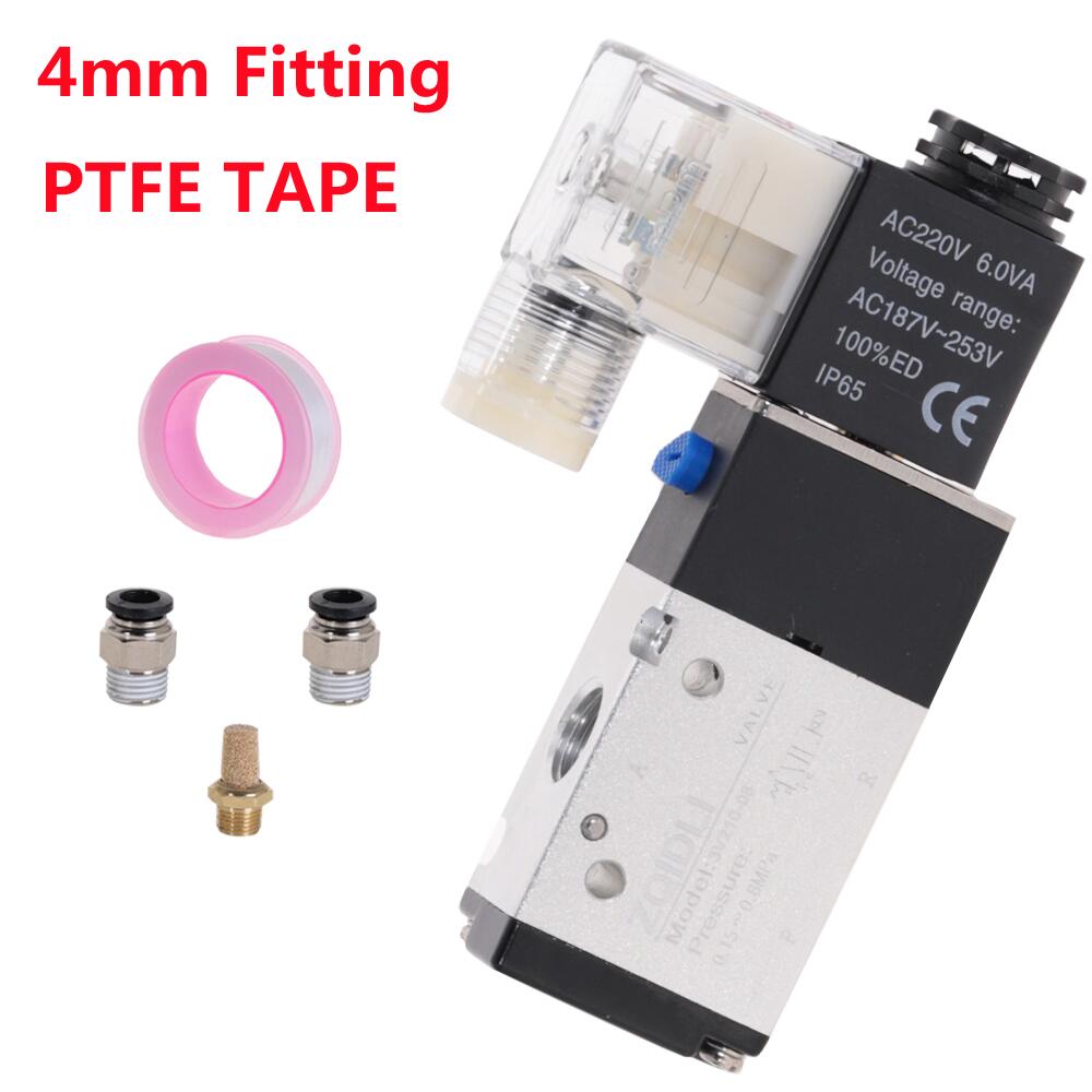 Pneumatic Solenoid Valve 3 Way 2 Position Air Directional Control 3V210-08 DC12V DC24V AC110V AC220V: 3V210-08 w 4mm / AC 220V