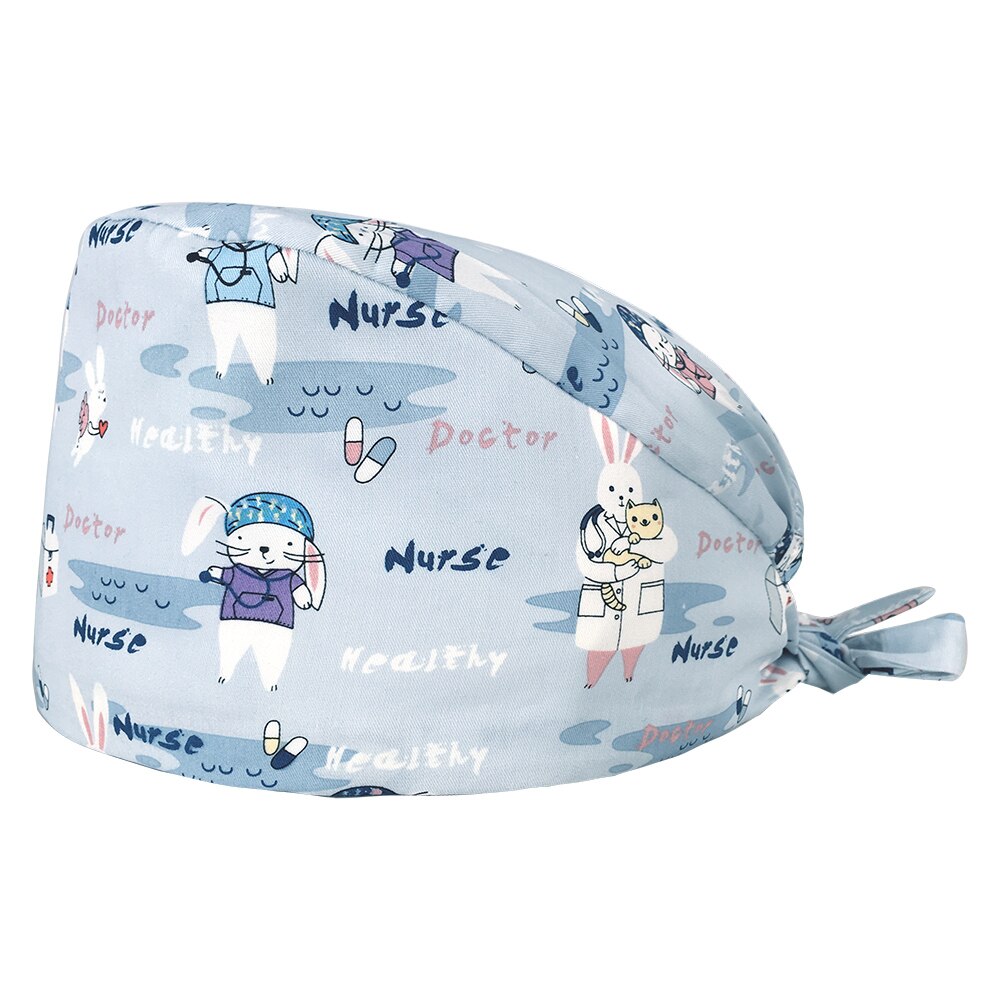 Prijs Unisex Cartoon Tand Afdrukken Scrubs Caps Verstelbare Lab Caps Katoen Vrouwelijke Leuke Scrubs Hoed Huisdier Schoonheid Werk Hoeden: 22147