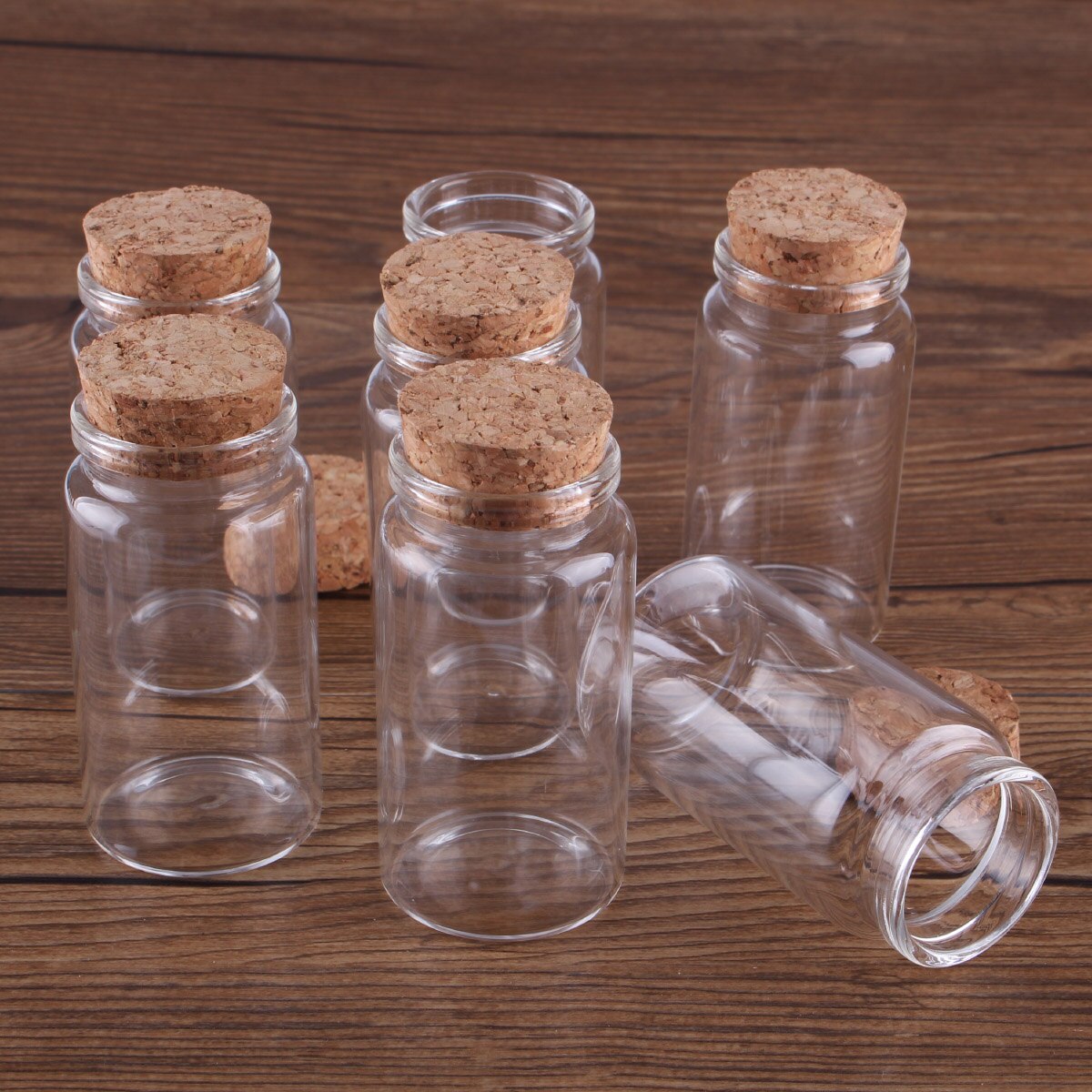 3 stk 50ml 37*70mm opbevaringsflasker glasflasker med kork låg krydderiglas ønskeflasker glasbeholdere glaskrukker slikflasker