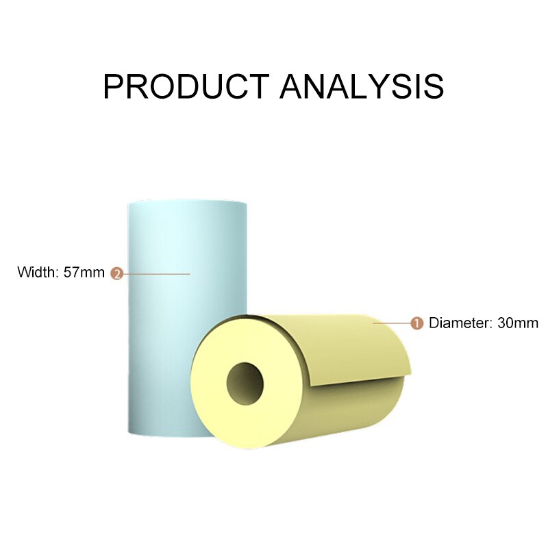 Printer papers Printable Paper Roll Direct Thermal Paper 57*30mm for PeriPage 4pcs