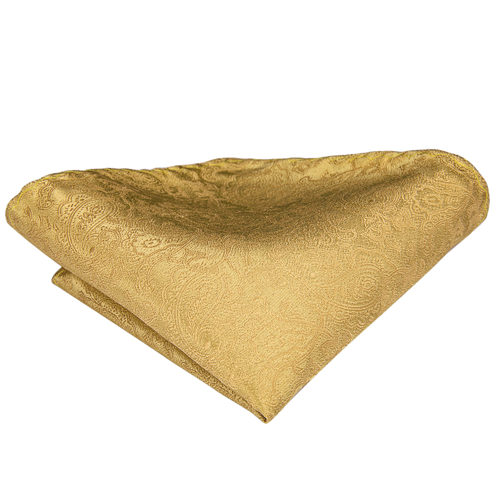 Corbata de seda de Cachemira para hombres, corbata de boda de oro amarillo, mancuerna a mano, para hombres, de , de negocios, , Hi-Tie
