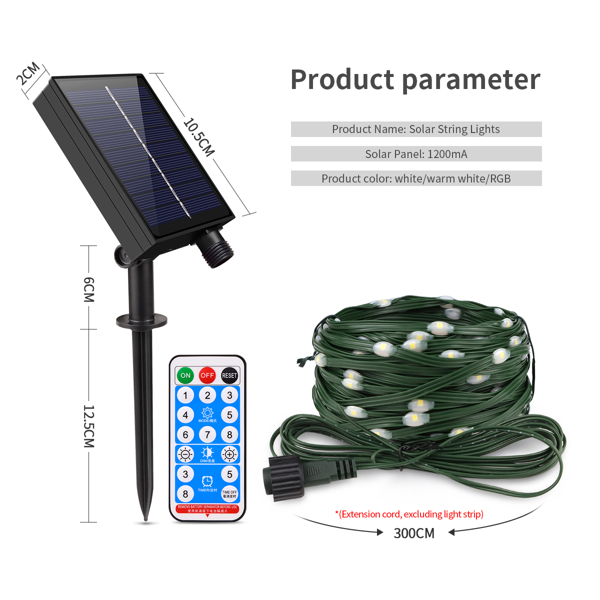 Solar Light Outdoor Super Bright Solar Power LED Garden Lawn Wall Lamp IP65 Waterproof 2 Brightness Light Sensor Lighting Modes