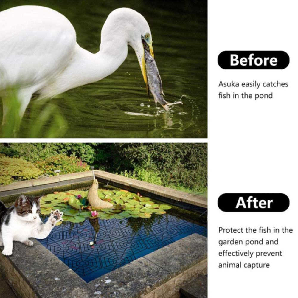 30pcs Plastic Fish Net Pond Guard Net Protector Hexagonal Pond Guard Netting Floating Pond Fish Net Buckles Protector Cover