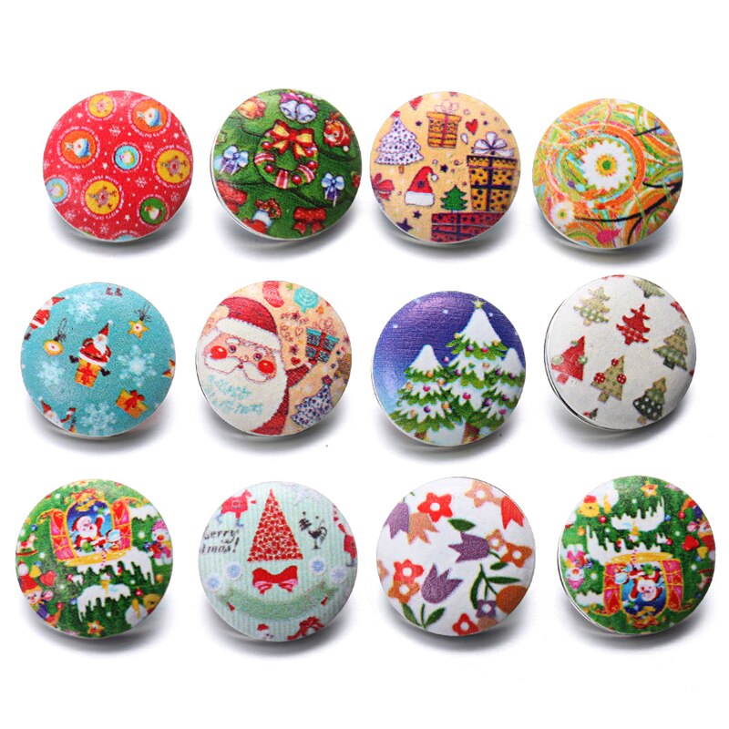 Newest 12pcs/lot snap jewelry 18mm snap buttons Christmas flower glass leather clasp snap button bracelet