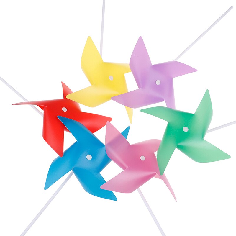 10 Stks/partij Plastic Kleurrijke Windmolen Speelgoed Pinwheel Zelf-assemblage Windmolen Kinderen Speelgoed Huis Tuin Yard Decor