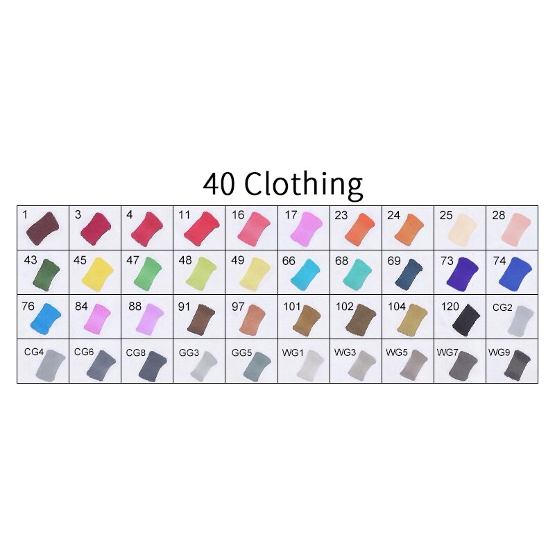 TOUCHFive 40 Colors Art Sketch Markers Set Brush Pen For Draw Manga Animation Dual Headed Alcoholic Oily Based Ink: Burgundy