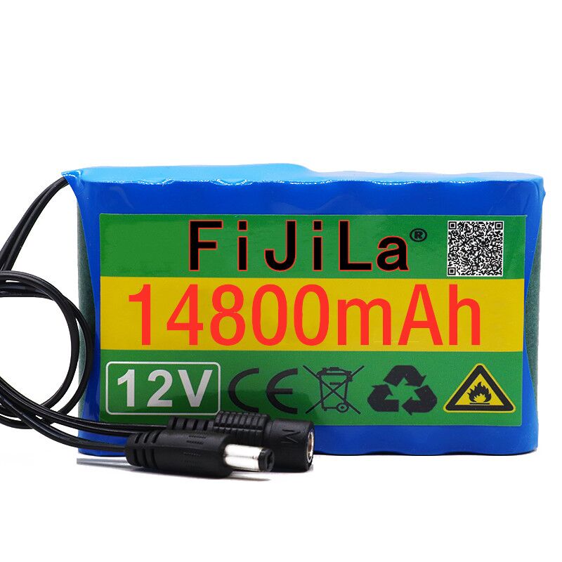 100% original 12V battery pack 14.8Ah 18650 Rechargeable Lithium Ion battery pack capacity DC 12V 14800mAh CCTV Cam Monitor