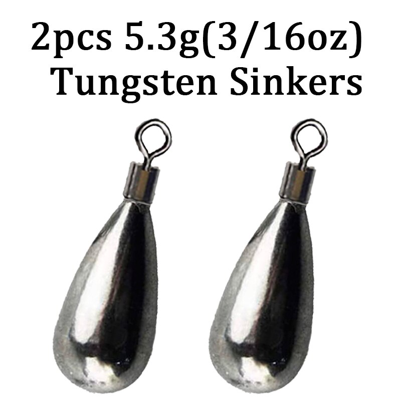 Plomos de pesca de tungsteno, 2 unids/lote, peso de tiro directo, accesorios de aparejos de pesca de carpa, 1,8g, 3,5g, 5,3g, 7g, 10,5g, 14g, 21g: 5.3g Tungsten Sinker