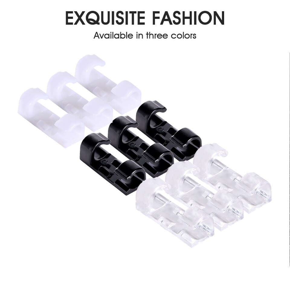 15PCS/lot Cable Organizer Clips USB Charging Cable Winder Desktop Tidy for Mouse Headphone Wire Manager Organizer Protector