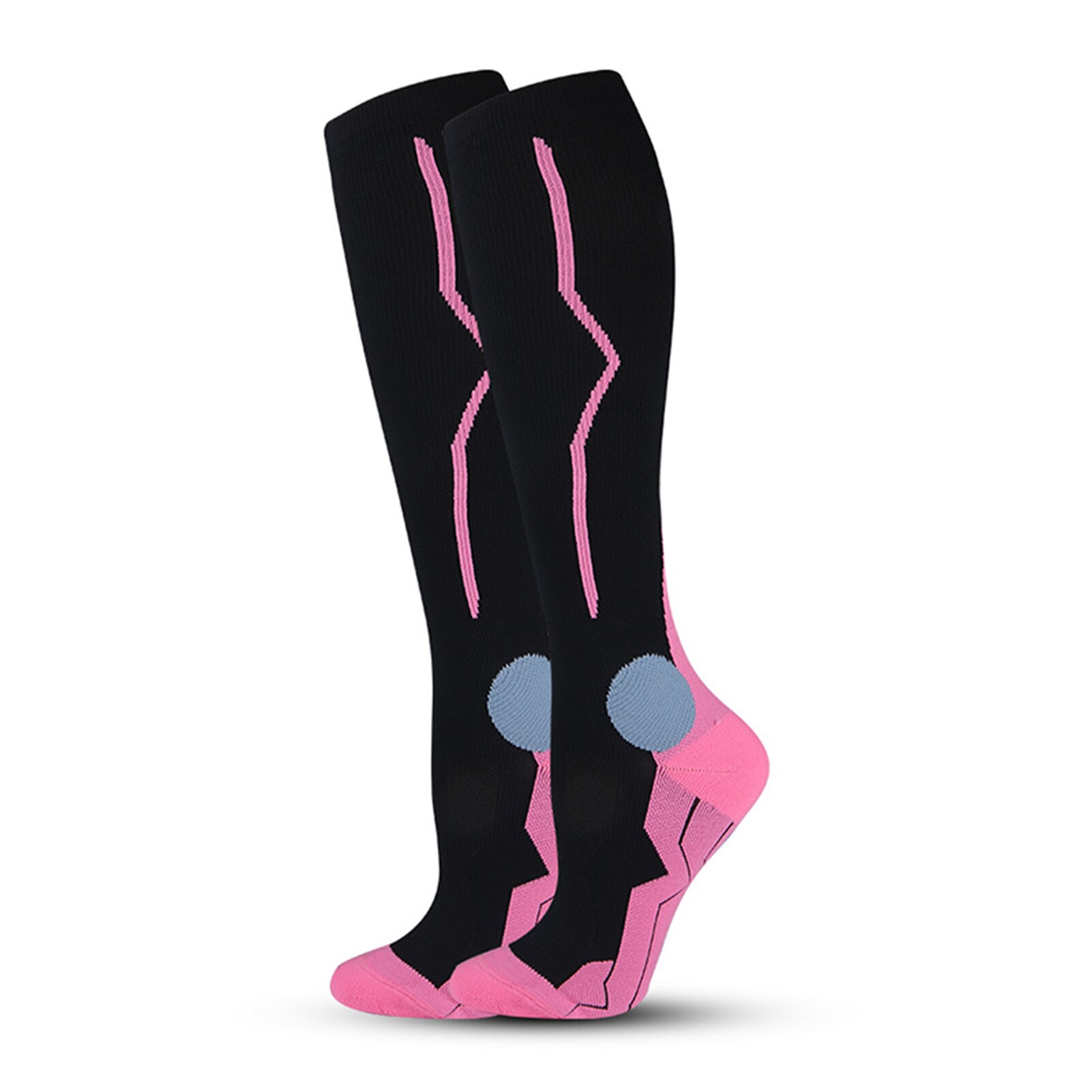 Calf Shaping Compression Socks with Increasing Pressure Elastic Sports Support Stockings for Women Men: Pink / S/M