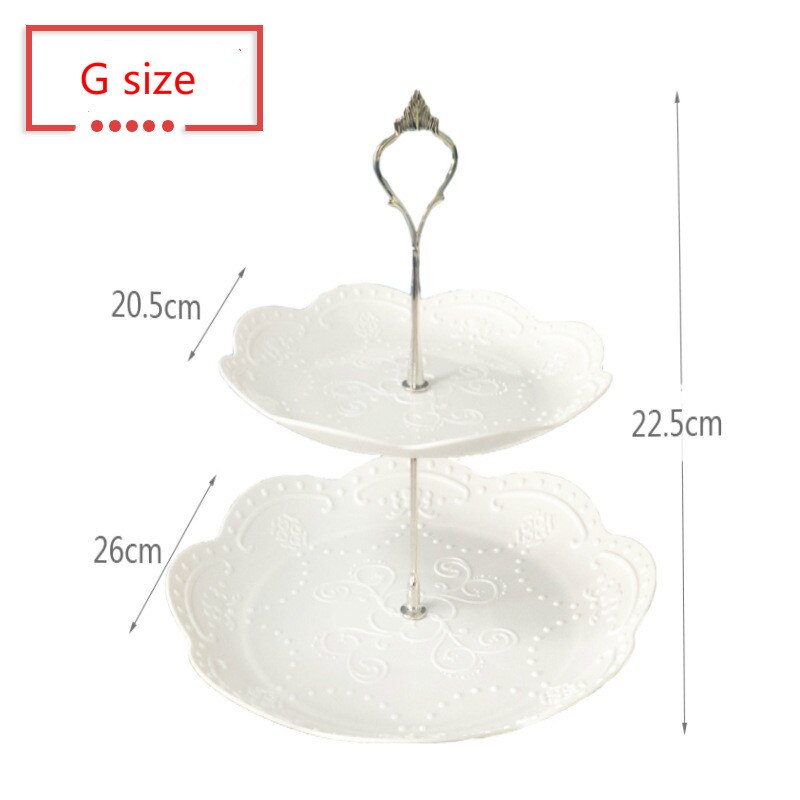 European three-story two-story fruit plate dry tray afternoon tea dessert trays baking table multi-story cake rack cafe tables: G size 2 layers